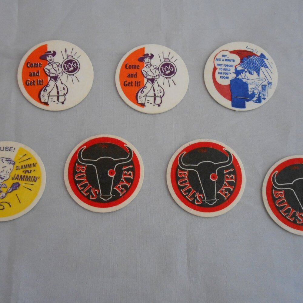 Vintage Pog Brand Pog Lot, Lot Of 5, 1990's, Toys/Games, Milk Caps